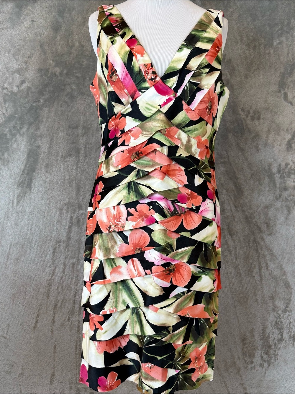 Dressbarn Sleeveless Tiered Surplice V-neck Dress Wmn’s 10